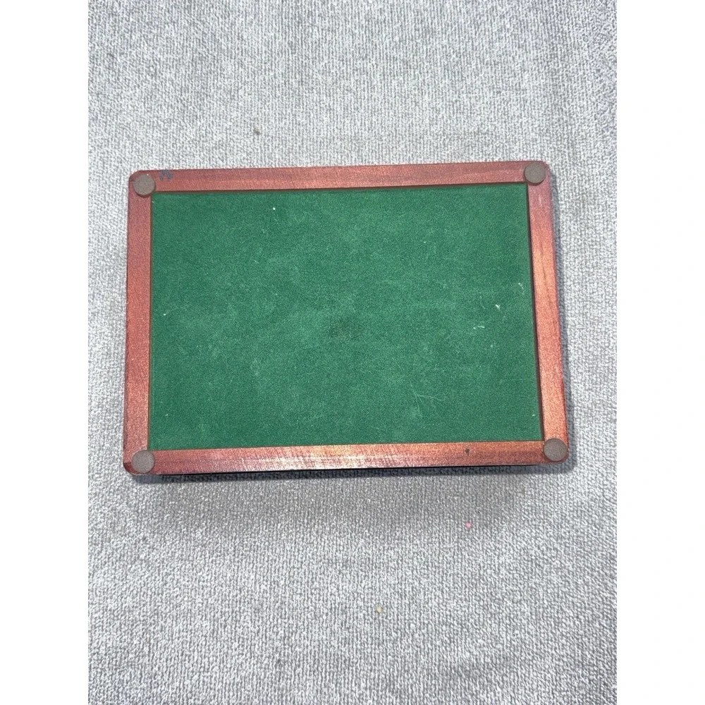 VTG Cherry Wood Box w/ Pewter Golf Ball & Tees Decor.